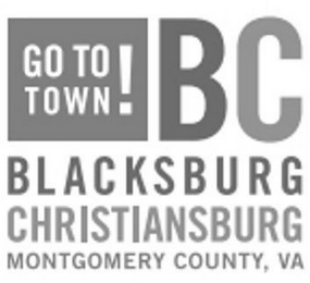 GO TO TOWN! BC BLACKSBURG CHRISTIANSBURG MONTGOMERY COUNTY, VA logo
