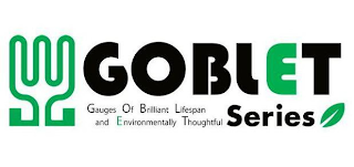 GOBLET SERIES GAUGES OF BRILLIANT LIFESPAN AND ENVIRONMENTALLY THOUGHTFUL logo
