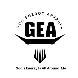GOD ENERGY APPAREL GEA GOD'S ENERGY IS ALL AROUND ME logo