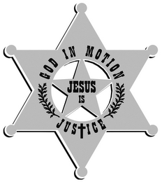 GOD IN MOTION JESUS IS JUSTICE logo