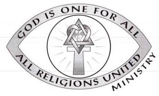 GOD IS ONE FOR ALL. ALL RELIGIONS UNITED MINISTRY logo