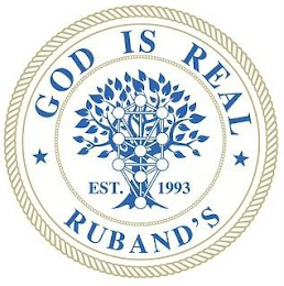 GOD IS REAL RUBAND'S EST. 1993 logo