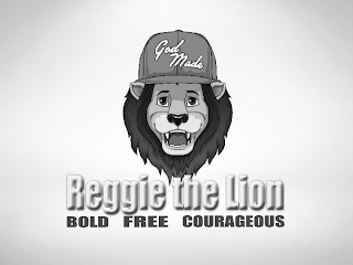GOD MADE REGGIE THE LION BOLD FREE COURAGEOUS logo