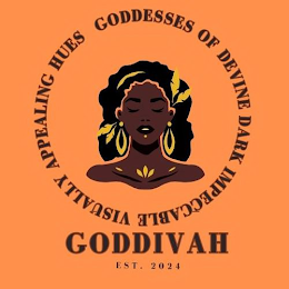 GODDIVAH GODDESSES OF DIVINE DARK IMPPECABLE VISUALLY APPEALING HUES EST. 2024 logo