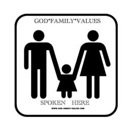 GOD*FAMILY*VALUES SPOKEN HERE WWW.GOD-FAMILY-VALUES.COM logo