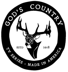 GOD'S COUNTRY ESTD 2018 TV SERIES MADE IN AMERICA logo