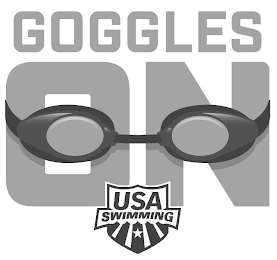 GOGGLES ON USA SWIMMING logo
