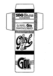 GOL. 100 HOJAS 10 CENTIMOS EL PAPEL GOL SUVIZAELTABACO GOL logo