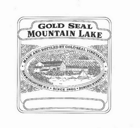 GOLD SEAL MOUNTAIN LAKE MADE AND BOTTLED BY GOLD SEAL VINEYARDS HAMMONDSPORT, N.Y. SINCE 1865 BONDED WINERY NO.1 logo
