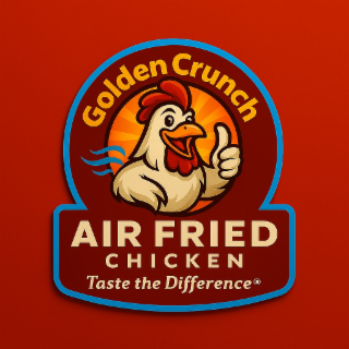 GOLDEN CRUNCH AIR FRIED CHICKEN TASTE THE DIFFERENCE logo