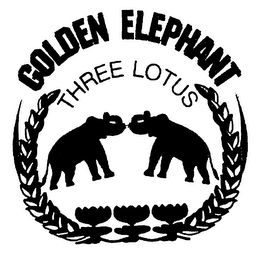 GOLDEN ELEPHANT THREE LOTUS logo