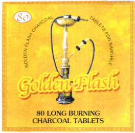 GOLDEN FLASH 80 LONG BURNING CHARCOAL TABLETS GOLDEN FLASH CHARCOAL TABLETS FOR NARGHILE logo