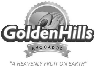 GOLDEN HILLS AVOCADOS "A HEAVENLY FRUIT ON EARTH" logo