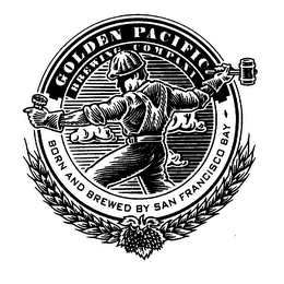 GOLDEN PACIFIC BREWING COMPANY BORN AND BREWED BY SAN FRANCISCO BAY logo
