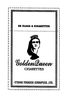 GOLDEN QUEEN CIGARETTES ETSONG TOBACCO (GROUP)CO., LTD. 20 CLASS A CIGARETTES logo