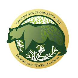 GOLDEN STATE ORGANICS. NET EMBRACE YOUR STATE OF WELLNESS logo