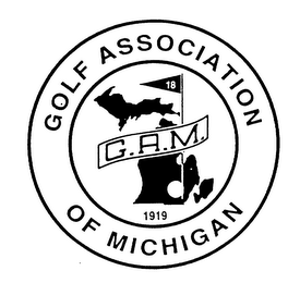 GOLF ASSOCIATION OF MICHIGAN 18 G.A.M. 1919 logo