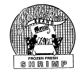 GOLLOTT'S BRAND MENU FOR THE EATING FROZEN FRESH SHRIMP logo