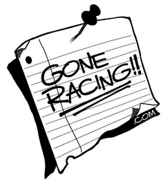 GONE RACING!! .COM logo