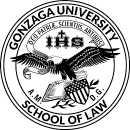 GONZAGA UNIVERSITY SCHOOL OF LAW IHS DEO PATRIEAE, SCIENTIIS, ARTIBUS A.M. D.G. logo