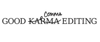 GOOD KARMA COMMA EDITING logo