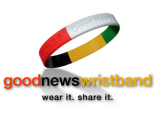 GOOD NEWS WRISTBAND WEAR IT. SHARE IT. logo