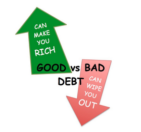 GOOD VS BAD DEBT CAN MAKE YOU RICH CAN WIPE YOU OUT logo