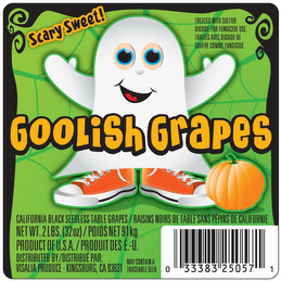 "GOOLISH GRAPES" "SCARY SWEET!" logo