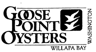 GOOSE POINT OYSTERS WILLAPA BAY WASHINGTON logo