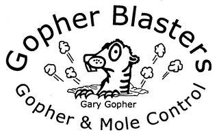 GOPHER BLASTERS GARY GOPHER GOPHER & MOLE CONTROL logo
