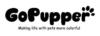GOPUPPER MAKING LIFE WITH PETS MORE COLORFUL logo