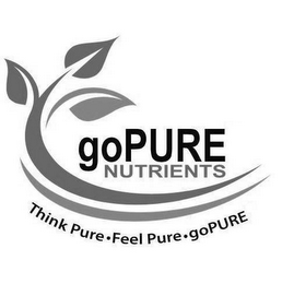 GOPURE NUTRIENTS THINK PURE · FEEL PURE · GOPURE logo