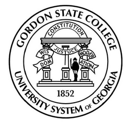 GORDON STATE COLLEGE UNIVERSITY SYSTEM OF GEORGIA CONSTITUTION JUSTICE WISDOM MODERATION 1852 logo