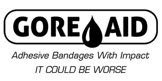 GORE AID ADHESIVE BANDAGES WITH IMPACT IT COULD BE WORSE logo