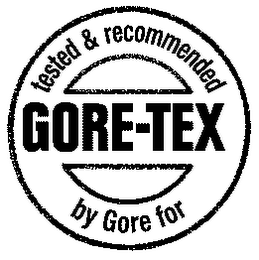 GORE-TEX TESTED & RECOMMENDED BY GORE FOR logo