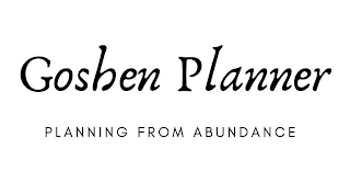 GOSHEN PLANNER PLANNING FROM ABUNDANCE logo