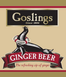 GOSLING'S SINCE 1806 STORMY GINGER BEERTHE REFRESHING ZIP OF GINGER logo