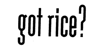 GOT RICE? logo