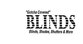 "GOTCHA COVERED" BLINDS BLINDS, SHADES,SHUTTERS & MORE logo