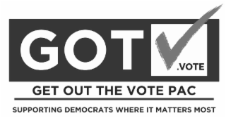 GOTV.VOTE GET OUT THE VOTE PAC SUPPORTING DEMOCRATS WHERE IT MATTERS MOST logo