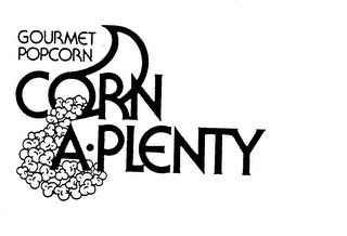 GOURMET POPCORN CORN A PLENTY logo