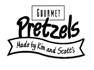 GOURMET PRETZELS MADE BY KIM AND SCOTT'S logo