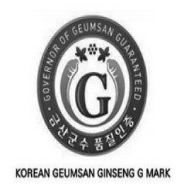 GOVERNOR OF GEUMSAN GUARANTEED KOREAN GEUMSAN GINSENG G MARK logo