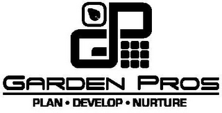 GP GARDEN PROS PLAN · DEVELOP · NURTURE logo
