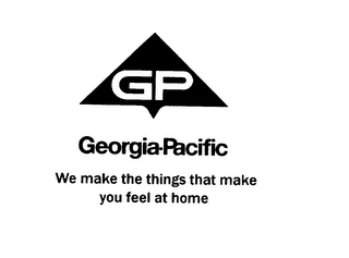 GP GEORGIA-PACIFIC WE MAKE THE THINGS THAT MAKE YOU FEEL AT HOME logo