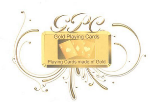 GPC GOLD PLAYING CARDS PLAYING CARDS MADE OF GOLD logo