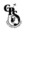 GPS "YOU'RE NEVER LOST WITH GPS" logo