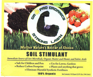 GR PRO ORGANICS STRONG LAWN logo