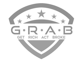 G·R·A·B GET RICH ACT BROKE logo