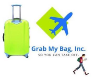 GRAB MY BAG, INC. SO YOU CAN TAKE OFF. logo
